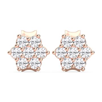 Picture of 0.25 Ct Round Brilliant Cut Lab-Grown Diamond Prong Set Push Back Stud Earring in Solid Gold For Women