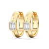 Picture of Elegant 0.50 Ct Emerald Cut Lab-Grown Diamond Huggie Hoop Earring in Solid Gold For Women
