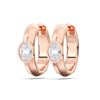 Picture of Elegant 0.50 Ct Oval Cut Lab-Grown Diamond Huggie Hoop Earring in Solid Gold For Women
