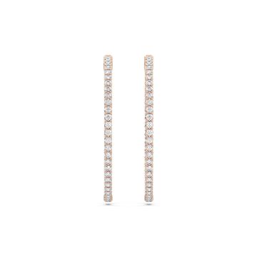Picture of Elegant 3.05 Ct Round Brilliant Cut Lab-Grown Diamond Hoop Earring in Solid Gold For Women