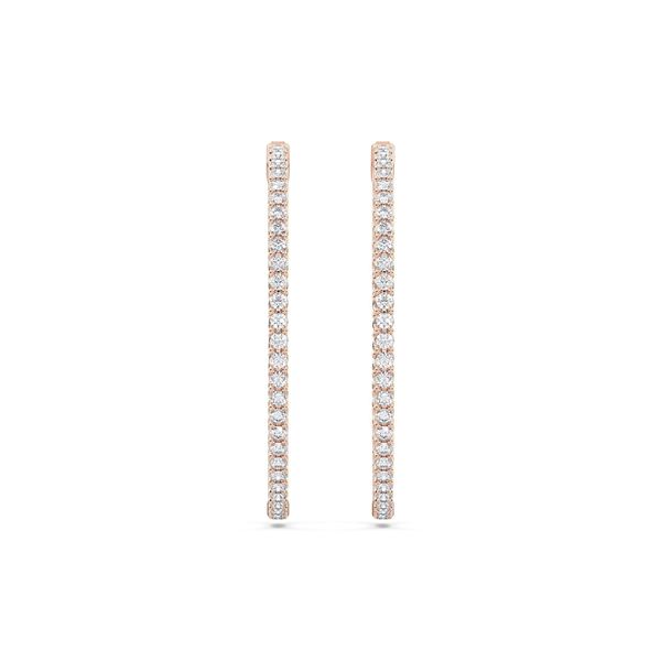 Picture of Elegant 3.05 Ct Round Brilliant Cut Lab-Grown Diamond Hoop Earring in Solid Gold For Women