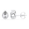 Picture of 1.00 Ct Pear Cut Lab Grown Diamond Bazel Stud Earrings in Solid Gold with Push Back For Women