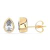 Picture of 1.00 Ct Pear Cut Lab Grown Diamond Bazel Stud Earrings in Solid Gold with Push Back For Women