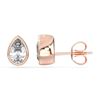 Picture of 1.00 Ct Pear Cut Lab Grown Diamond Bazel Stud Earrings in Solid Gold with Push Back For Women