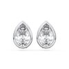 Picture of 1.00 Ct Pear Cut Lab Grown Diamond Bazel Stud Earrings in Solid Gold with Push Back For Women