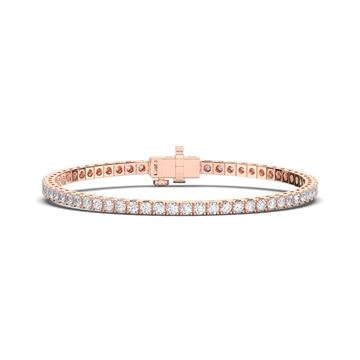 Picture of 5.05 Ct Round Brilliant Cut Lab Grown Diamond Prong Set 7 inch Tennis Bracelet in Solid Gold For Women