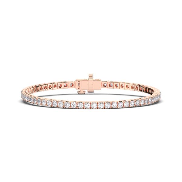 Picture of 5.05 Ct Round Brilliant Cut Lab Grown Diamond Prong Set 7 inch Tennis Bracelet in Solid Gold For Women