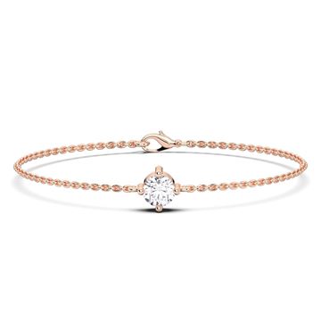 Picture of 0.50 Ct Single Round Brilliant Cut Lab Grown Diamond 7 inch Solitaire Chain Bracelet in Solid Gold for Women