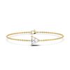 Picture of 0.50 Ct Single Heart Cut Lab Grown Diamond 7 inch Solitaire Chain Bracelet in Solid For Women