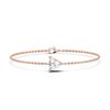 Picture of 0.50 Ct Single Heart Cut Lab Grown Diamond 7 inch Solitaire Chain Bracelet in Solid For Women