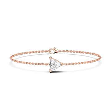 Picture of 0.50 Ct Single Heart Cut Lab Grown Diamond 7 inch Solitaire Chain Bracelet in Solid For Women