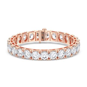 Picture of 27.00 Ct Round Brilliant Cut Lab Grown Diamond Prong Set 7 inch Tennis Bracelet in Solid Gold For Women