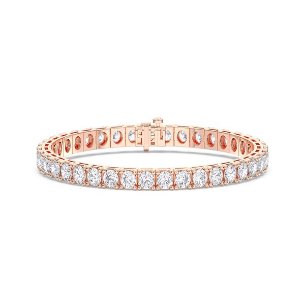 Picture of 18.00 Ct Round Brilliant Cut Lab Grown Diamond Prong Set 7 inch Tennis Bracelet in Solid Gold For Women