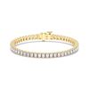 Picture of 8.05 Ct Emerald Cut Lab Grown Diamond Prong Set 7 inch Tennis Bracelet in Solid Gold For Women