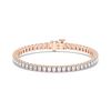 Picture of 8.05 Ct Emerald Cut Lab Grown Diamond Prong Set 7 inch Tennis Bracelet in Solid Gold For Women