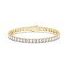 Picture of 14.00 Ct Emerald Cut Lab Grown Diamond Prong Set 7 inch Tennis Bracelet in Solid Gold For Women