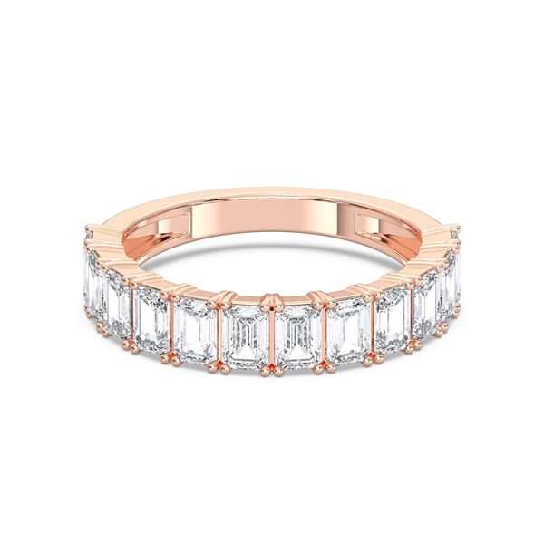 Picture of 2.50 Ct Emerald Cut Lab-Grown Diamond Half Eternity Wedding Band in Solid Gold For Women