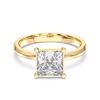 Picture of 2.00 Ct Princess Cut Lab Grown Diamond Solitaire Ring in Solid Gold For Women