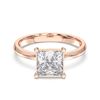 Picture of 2.00 Ct Princess Cut Lab Grown Diamond Solitaire Ring in Solid Gold For Women