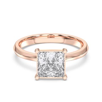 Picture of 2.00 Ct Princess Cut Lab Grown Diamond Solitaire Ring in Solid Gold For Women