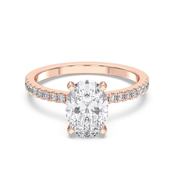 Picture of 1.85 Ct Oval Cut & Round Brilliant Cut Lab-Grown Diamond Engagement Ring in Solid Gold For Women
