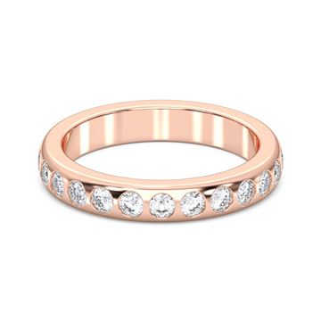 Picture of 0.75 Ct Round Brilliant Cut Lab-Grown Diamond Bezel Set Half Eternity Wedding Band in Solid Gold For Women