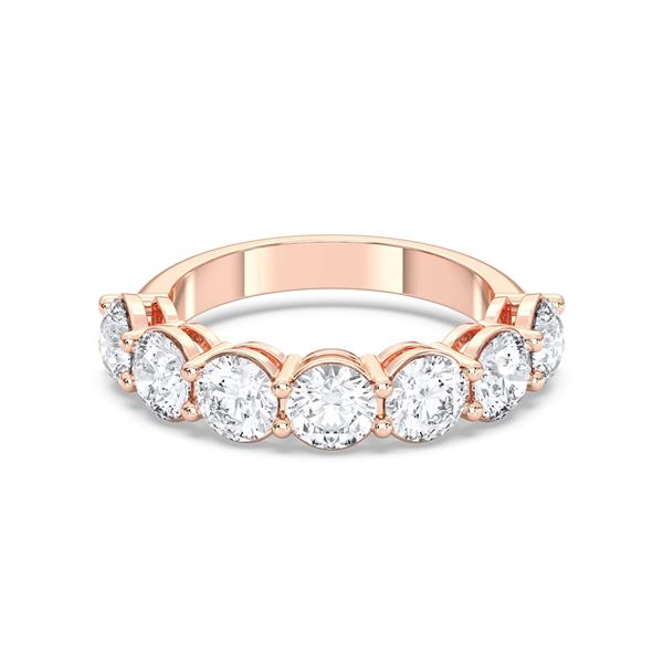 Picture of 2.20 Ct Round Brilliant Cut Lab-Grown Diamond Prong Set Wedding Band in Solid Gold For Women