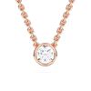 Picture of 0.50 Ct Lab-Grown Round Diamond Bezel Set Solitaire Pendant in Solid Gold With 18 Inch Chain Timeless Gift For Women