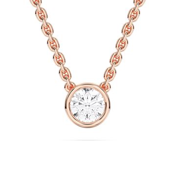 Picture of 0.50 Ct Lab-Grown Round Diamond Bezel Set Solitaire Pendant in Solid Gold With 18 Inch Chain Timeless Gift For Women