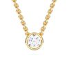 Picture of 0.50 Ct Lab-Grown Round Diamond Bezel Set Solitaire Pendant in Solid Gold With 18 Inch Chain Timeless Gift For Women