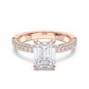 Picture of 4.70 Ct Emerald Cut & Round Brilliant Cut Lab-Grown Diamond Engagement Ring in Solid Gold For Women