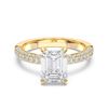 Picture of 4.70 Ct Emerald Cut & Round Brilliant Cut Lab-Grown Diamond Engagement Ring in Solid Gold For Women