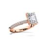 Picture of 4.70 Ct Emerald Cut & Round Brilliant Cut Lab-Grown Diamond Engagement Ring in Solid Gold For Women