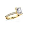 Picture of 4.70 Ct Emerald Cut & Round Brilliant Cut Lab-Grown Diamond Engagement Ring in Solid Gold For Women