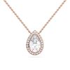 Picture of 2.15 Ct Lab-Grown Pear & Round Cut Diamond Halo Pendant in Solid Gold With 18 Inch Chain Timeless Gift For Women