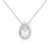 Picture of 2.15 Ct Lab-Grown Pear & Round Cut Diamond Halo Pendant in Solid Gold With 18 Inch Chain Timeless Gift For Women