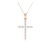 Picture of Elegant Cross Pendant with Chain For Women with 0.25 Ct Lab-Grown Round Diamond in Solid Gold – Modern Everyday Jewelry