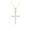 Picture of Elegant Cross Pendant with Chain For Women with 0.25 Ct Lab-Grown Round Diamond in Solid Gold – Modern Everyday Jewelry