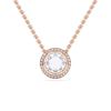 Picture of 2.15 Ct Lab-Grown Round Diamond Halo Pendant Necklace in Solid Gold – Brilliant Statement Jewelry Gift for Women