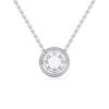 Picture of 2.15 Ct Lab-Grown Round Diamond Halo Pendant Necklace in Solid Gold – Brilliant Statement Jewelry Gift for Women