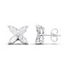 Picture of 2.00 Ct Marquise Cut Lab-Grown Diamond Push Back Stud Earring in Solid Gold For Women