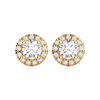 Picture of 3.25 Ct Round Cut Lab-Grown Diamond  Push Back Stud Earring in Solid Gold For Women