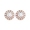 Picture of 3.25 Ct Round Cut Lab-Grown Diamond  Push Back Stud Earring in Solid Gold For Women