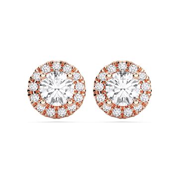 Picture of 3.25 Ct Round Cut Lab-Grown Diamond  Push Back Stud Earring in Solid Gold For Women