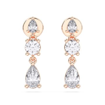 Picture of 1.02 Carat FG/VS Round Lab Grown Diamond Push Back Dangle Earring Made in Solid Gold