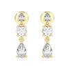 Picture of 1.02 Carat FG/VS Round Lab Grown Diamond Push Back Dangle Earring Made in Solid Gold