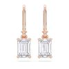 Picture of 4.00 Carat FG/VS Round Lab Grown Diamond Push Back Hoop Earring Made in Solid Gold
