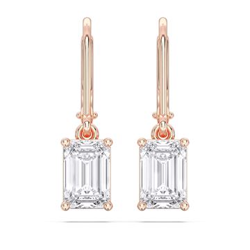 Picture of 4.00 Carat FG/VS Round Lab Grown Diamond Push Back Hoop Earring Made in Solid Gold