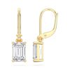 Picture of 4.00 Carat FG/VS Round Lab Grown Diamond Push Back Hoop Earring Made in Solid Gold