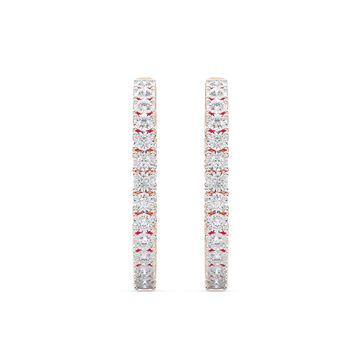 Picture of 1.488 Ct Round Cut Lab-Grown Diamond Hoop Earring in Solid Gold For Women